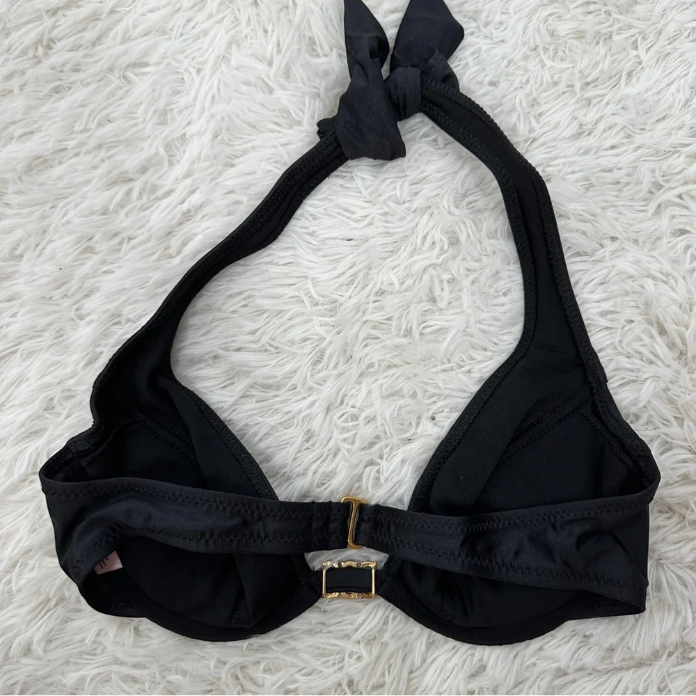 Victorias Secret Black Halter Bikini Swim Top 32B